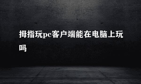 拇指玩pc客户端能在电脑上玩吗