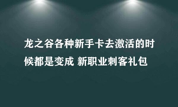 龙之谷各种新手卡去激活的时候都是变成 新职业刺客礼包