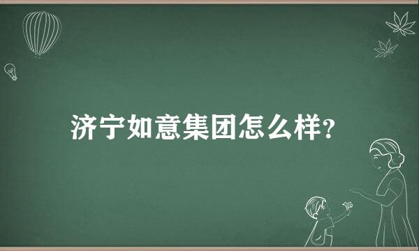 济宁如意集团怎么样？