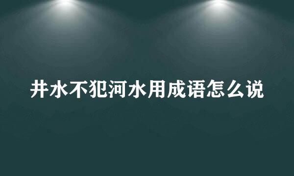 井水不犯河水用成语怎么说