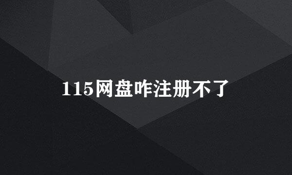 115网盘咋注册不了