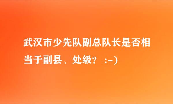 武汉市少先队副总队长是否相当于副县、处级？ :-)