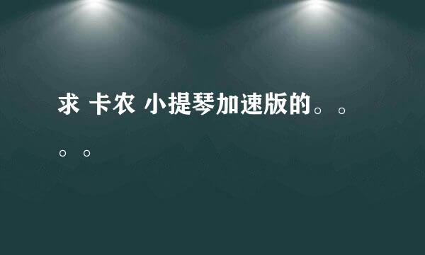 求 卡农 小提琴加速版的。。。。