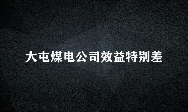 大屯煤电公司效益特别差