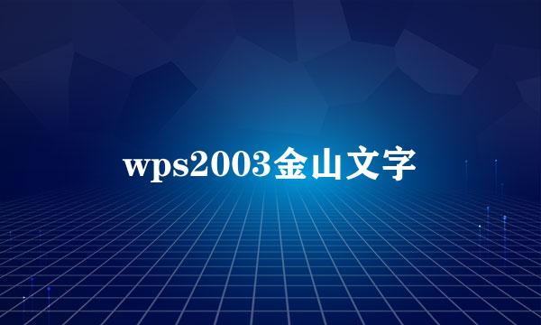 wps2003金山文字