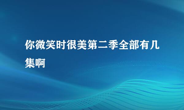 你微笑时很美第二季全部有几集啊