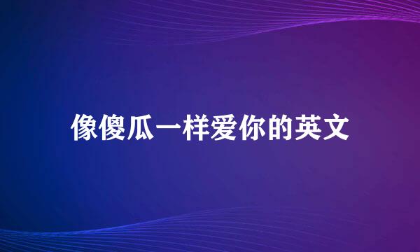 像傻瓜一样爱你的英文