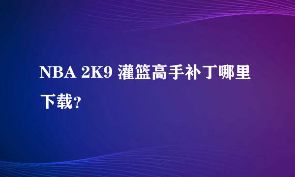 NBA 2K9 灌篮高手补丁哪里下载？