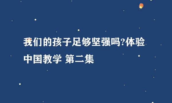 我们的孩子足够坚强吗?体验中国教学 第二集