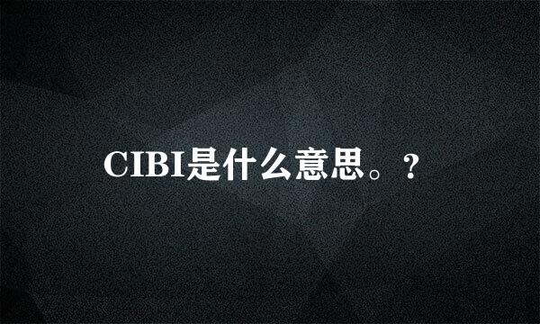 CIBI是什么意思。？