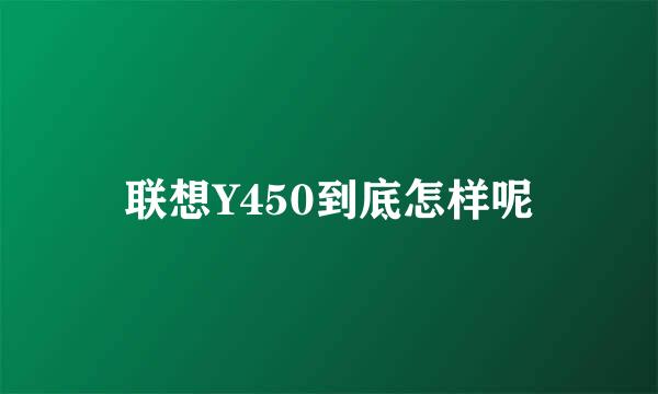 联想Y450到底怎样呢