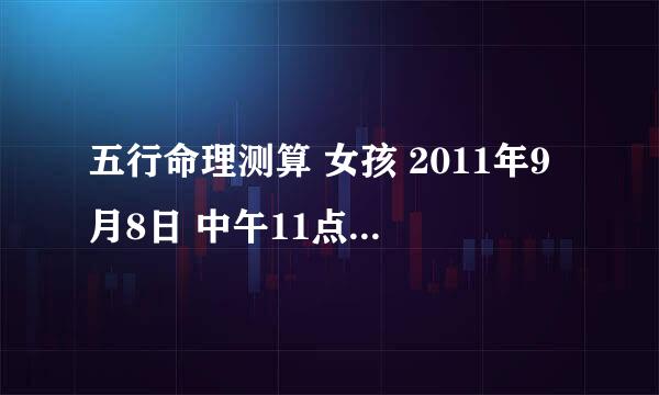 五行命理测算 女孩 2011年9月8日 中午11点一分出生 （阴历）是八月十一 求五行命理测算，五行剩缺。