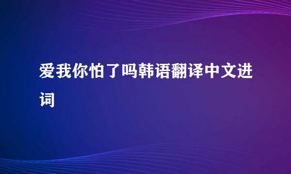 爱我你怕了吗韩语翻译中文进词