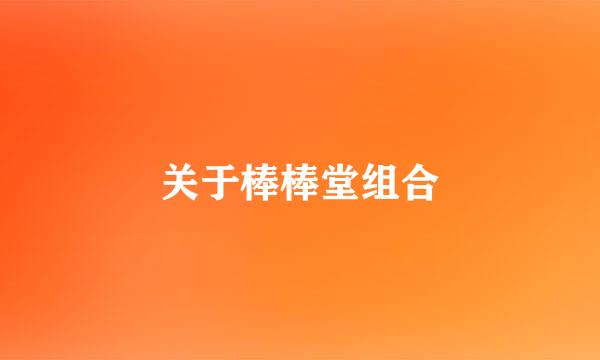 关于棒棒堂组合