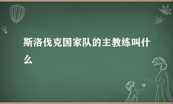 斯洛伐克国家队的主教练叫什么