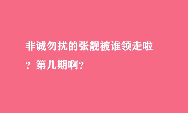 非诚勿扰的张靓被谁领走啦 ？第几期啊？