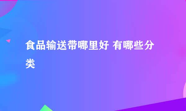 食品输送带哪里好 有哪些分类