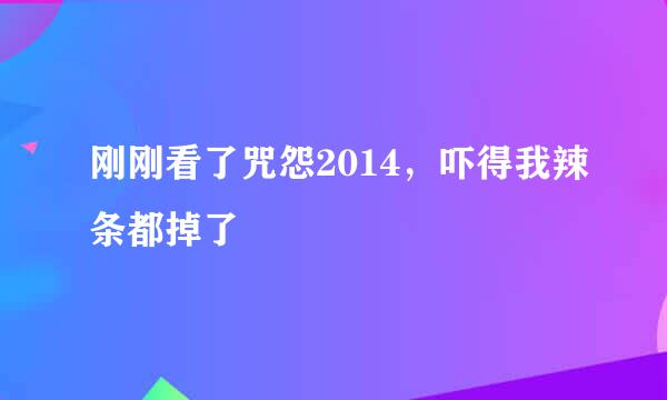 刚刚看了咒怨2014，吓得我辣条都掉了