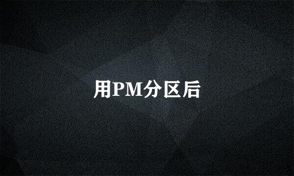 用PM分区后