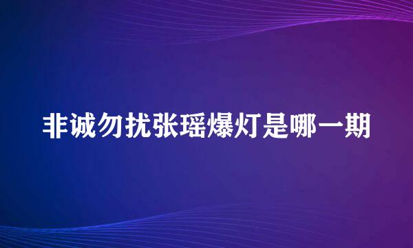 非诚勿扰张瑶爆灯是哪一期