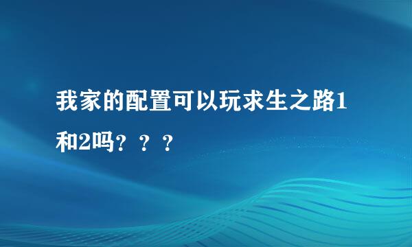 我家的配置可以玩求生之路1和2吗？？？