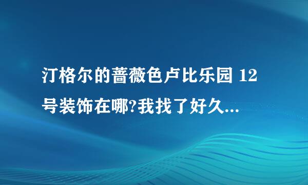 汀格尔的蔷薇色卢比乐园 12号装饰在哪?我找了好久咯!有人知道在那吗?