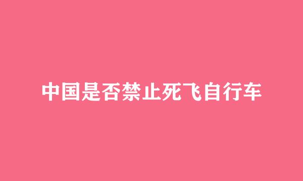 中国是否禁止死飞自行车