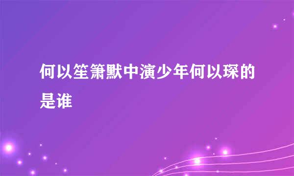 何以笙箫默中演少年何以琛的是谁