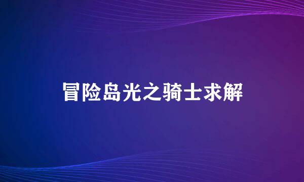 冒险岛光之骑士求解