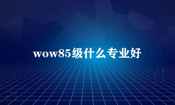 wow85级什么专业好