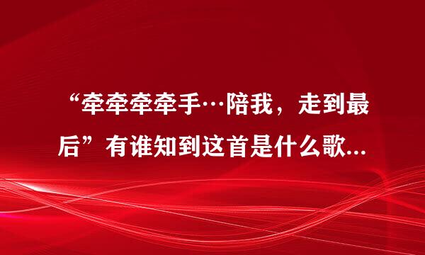 “牵牵牵牵手…陪我，走到最后”有谁知到这首是什么歌名？是谁唱的？拜托各位了 3Q