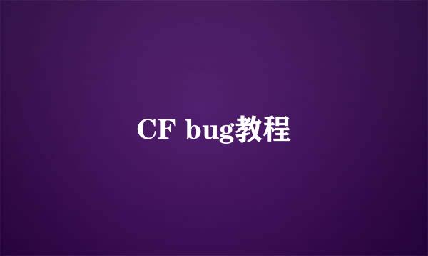 CF bug教程