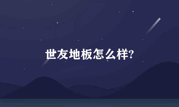 世友地板怎么样?