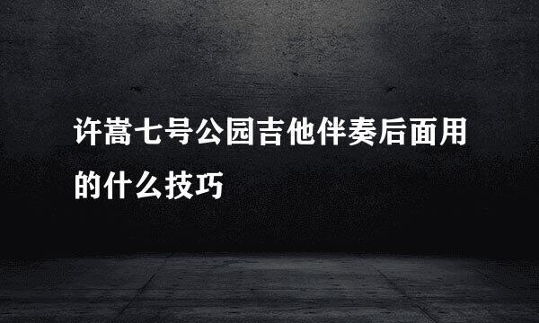 许嵩七号公园吉他伴奏后面用的什么技巧