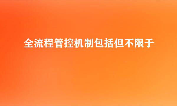 全流程管控机制包括但不限于