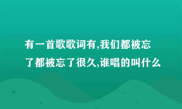 有一首歌歌词有,我们都被忘了都被忘了很久,谁唱的叫什么