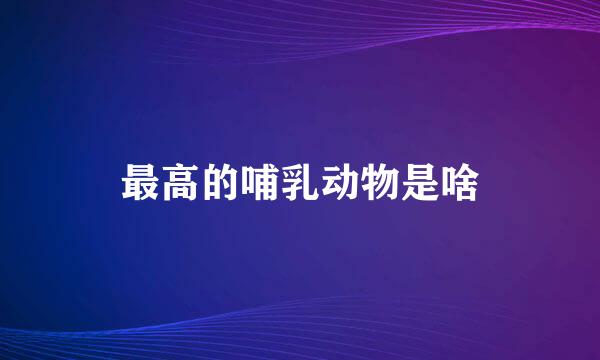 最高的哺乳动物是啥