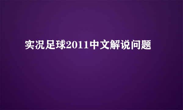 实况足球2011中文解说问题