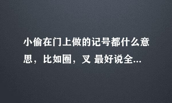 小偷在门上做的记号都什么意思，比如圈，叉 最好说全点 谢谢