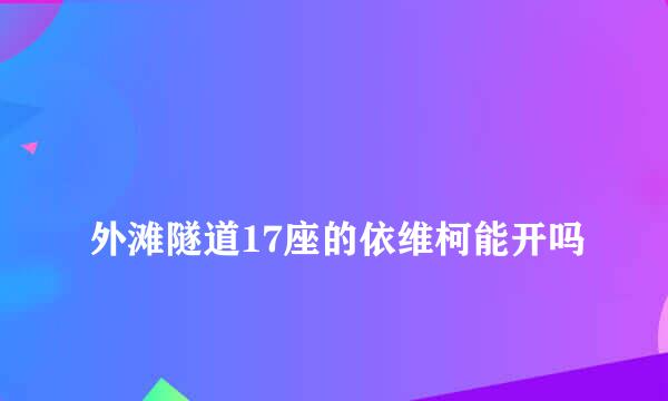 
外滩隧道17座的依维柯能开吗
