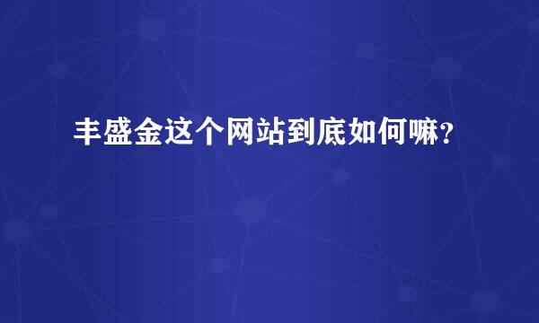 丰盛金这个网站到底如何嘛？