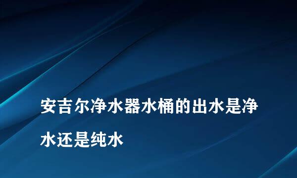 
安吉尔净水器水桶的出水是净水还是纯水
