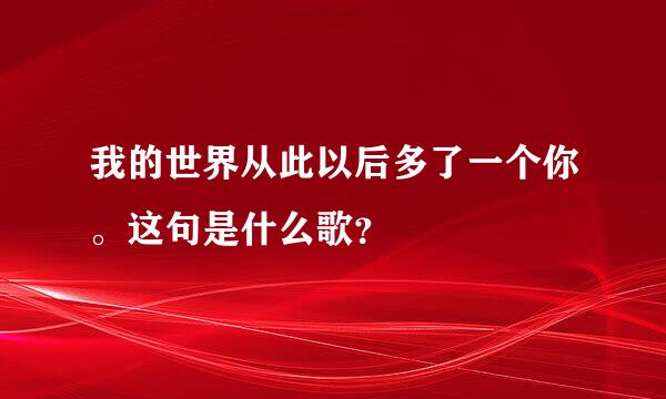 我的世界从此以后多了一个你。这句是什么歌？