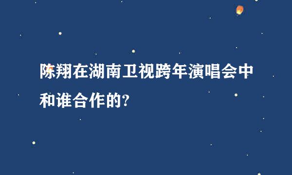 陈翔在湖南卫视跨年演唱会中和谁合作的?