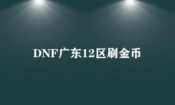 DNF广东12区刷金币