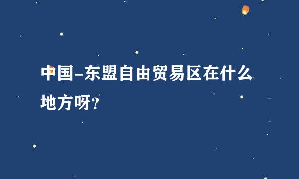 中国-东盟自由贸易区在什么地方呀？