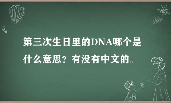 第三次生日里的DNA哪个是什么意思？有没有中文的。