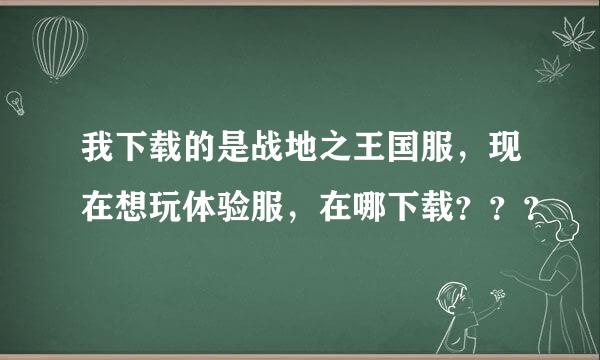 我下载的是战地之王国服，现在想玩体验服，在哪下载？？？