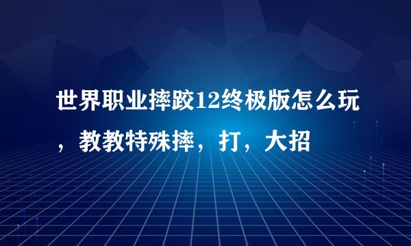 世界职业摔跤12终极版怎么玩，教教特殊摔，打，大招