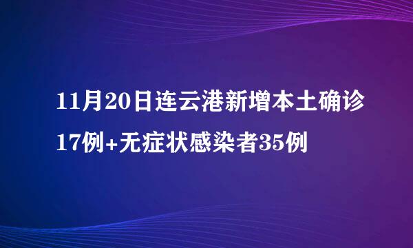 11月20日连云港新增本土确诊17例+无症状感染者35例